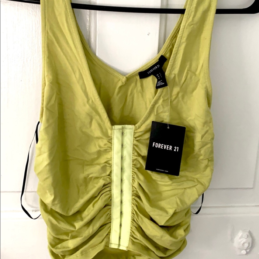 FOREVER 21 ruched hook and eye tank top